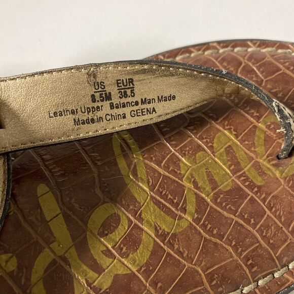 Sam Edelman Geena T Strap Flat Sandal Snake Python Thong Ankle Strap Lea… - Picture 5 of 7